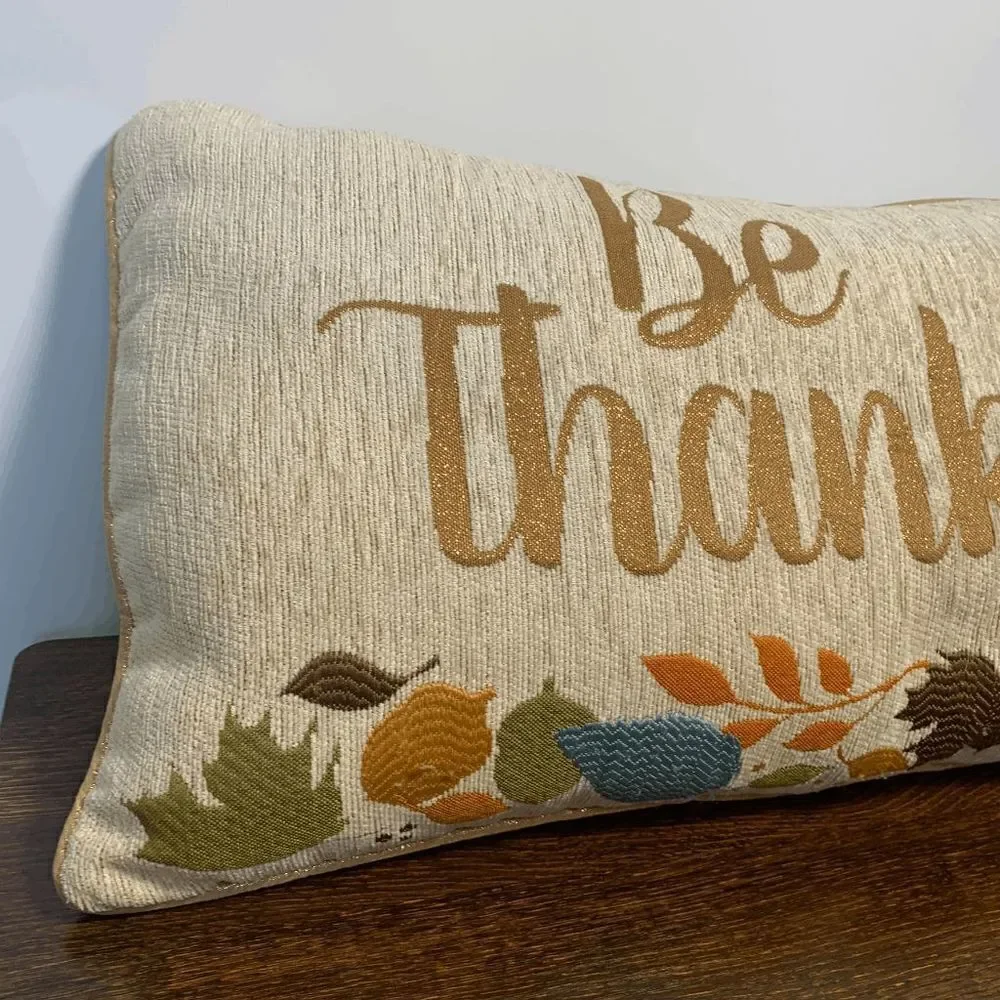 Gauvin Be Thankful Autumn Throw Pillow Home Textile Decoration Brown 12x20''